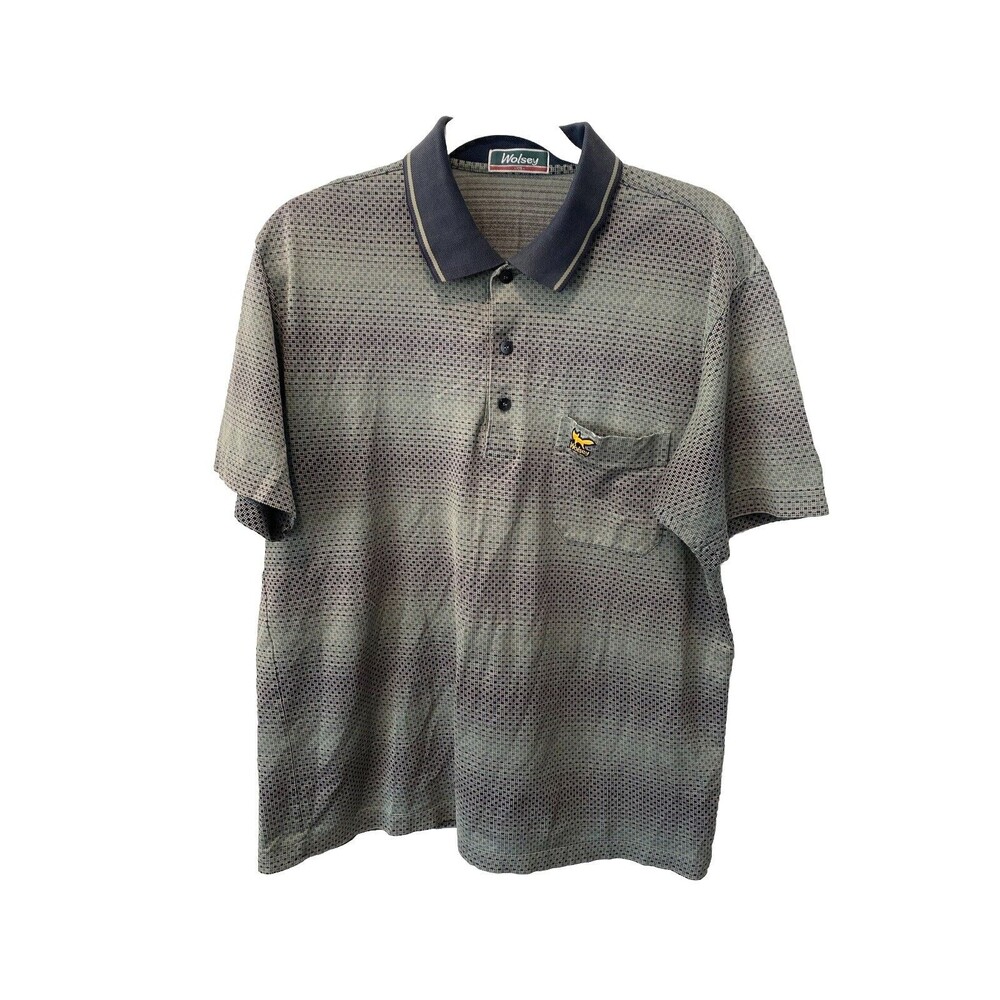 Wolsey Grey Check Golf Polo T-Shirt Size 105 or Large